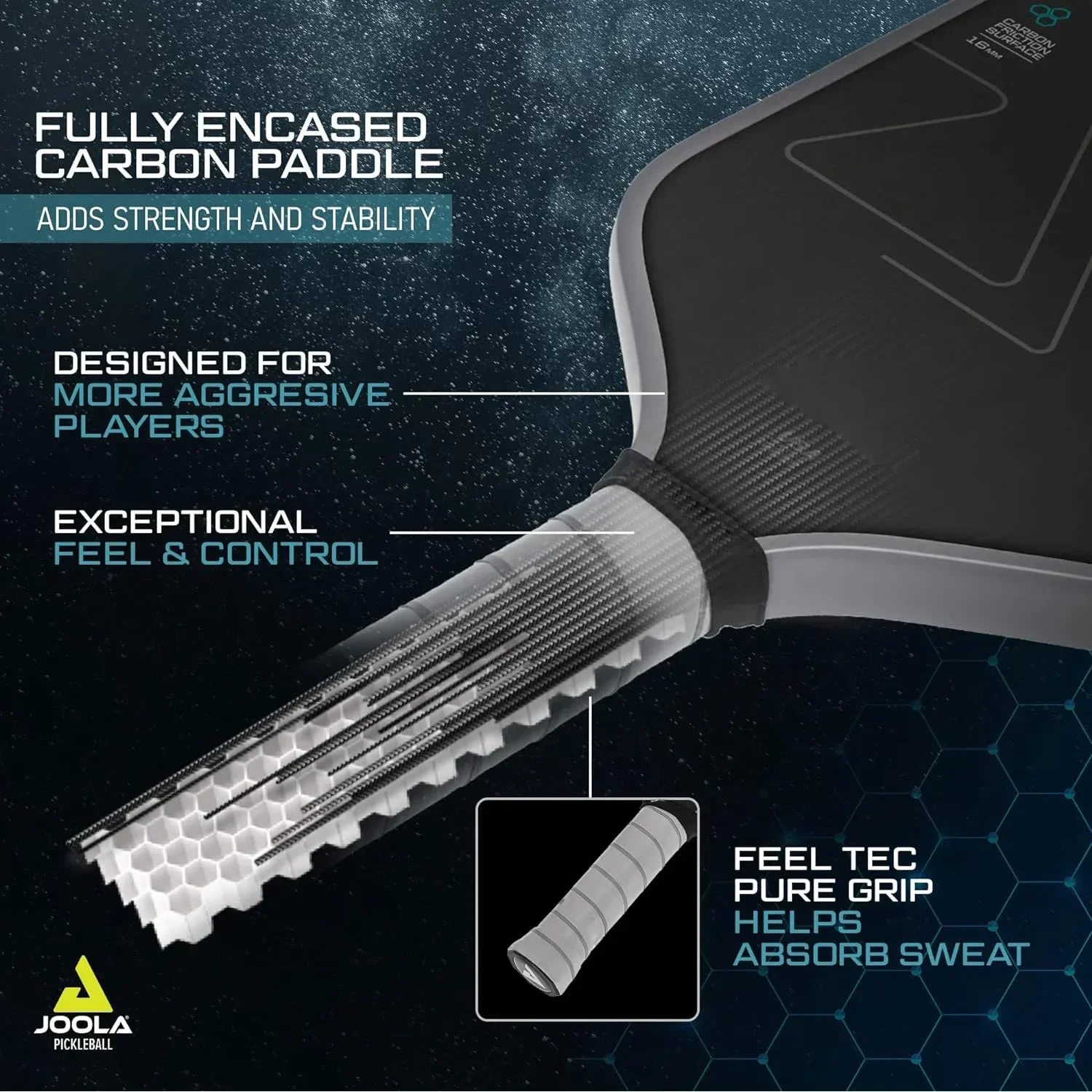 USAPA Approved T700 Raw Carbon Fiber Pickleball Paddle 4