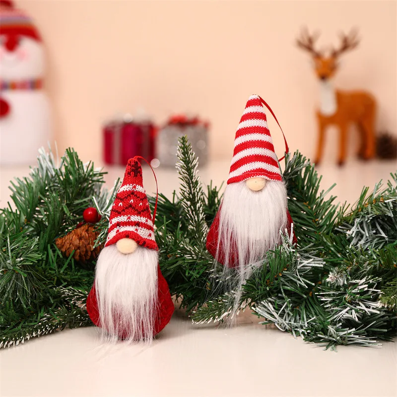 Christmas Gnome Plush Knitted Faceless Doll Handmade Swedish Tomte Christmas Elf Decoration New Year Gifts Xmas Decor For Home