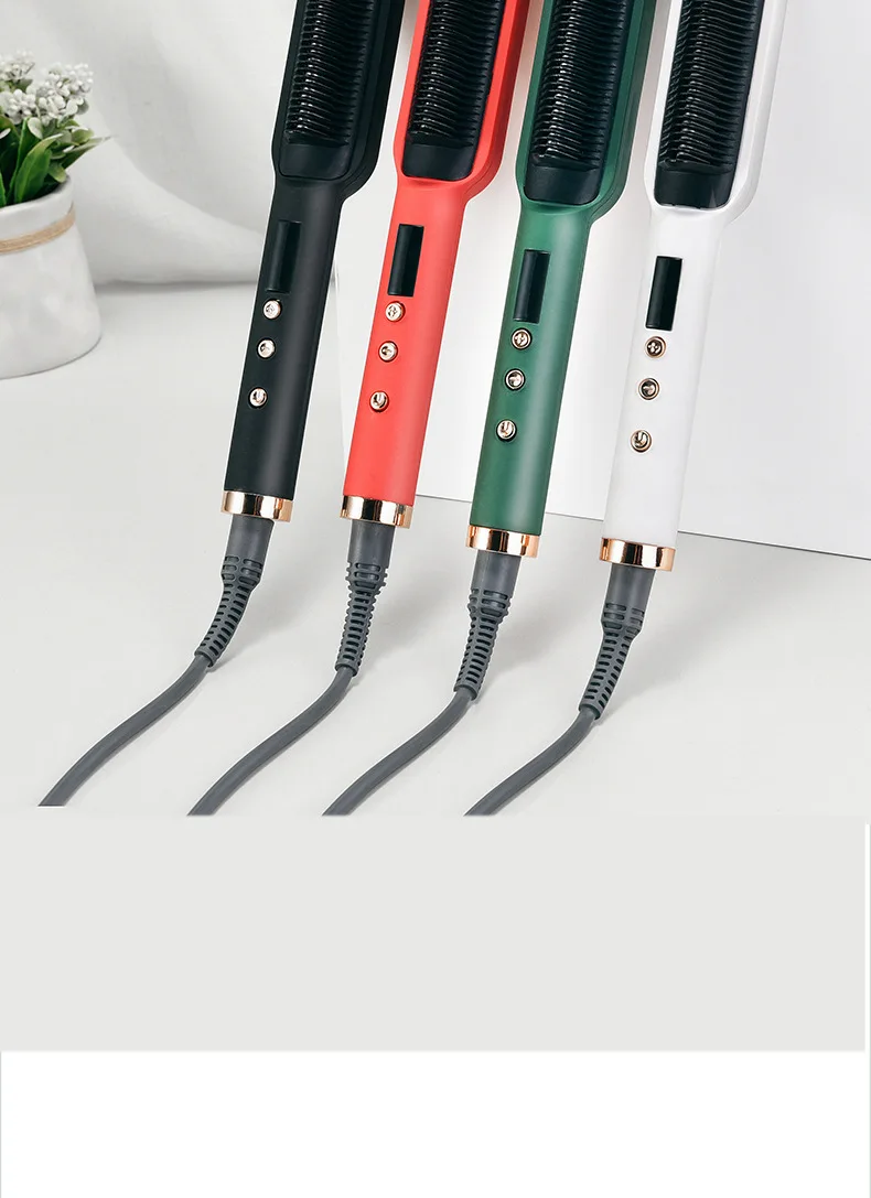 2-In-1 Heated Hair-Straightening & Styling Brush