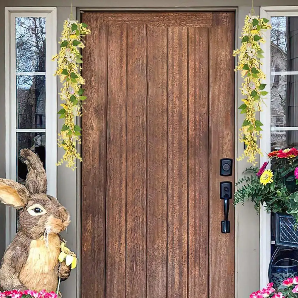 Floral Garland With Lights Artificial Floral Garland String Light Up Flower Vines 3.28ft Battery Operated Floral Vines