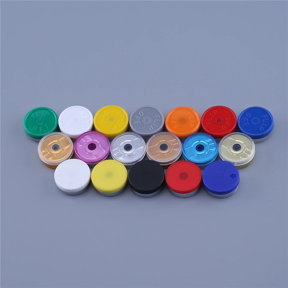 Medical Vial Cap Aluminum Cap Medical Bottle OD 20mm Diameter Aluminum Flip Off 100/1000PCS medical aluminum cap