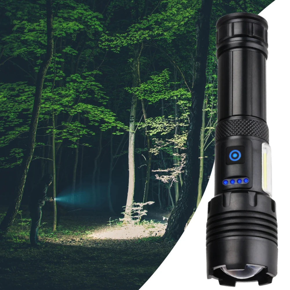 1000000 Lumen Super Bright Torch IPX5 Waterproof Powerful Flash Light Type-C Handheld Flashlight for Camping Hiking Emergencies