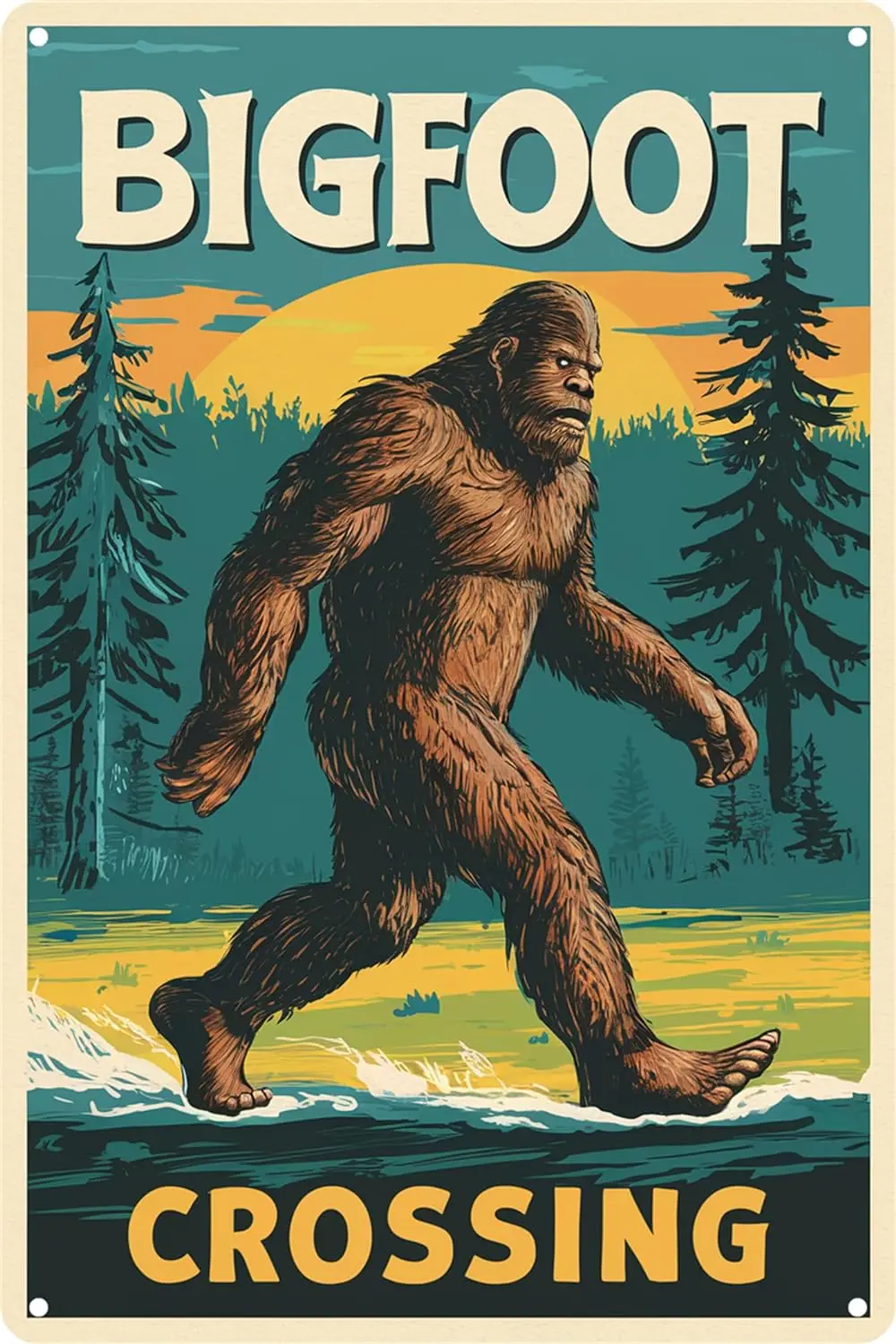 

Металлические знаки Sasquatch, перекрестные жестяные знаки Bigfoot, винтажный Декор для комнаты, эстетический настенный знак, подарок для гаража, ванной, гостиной