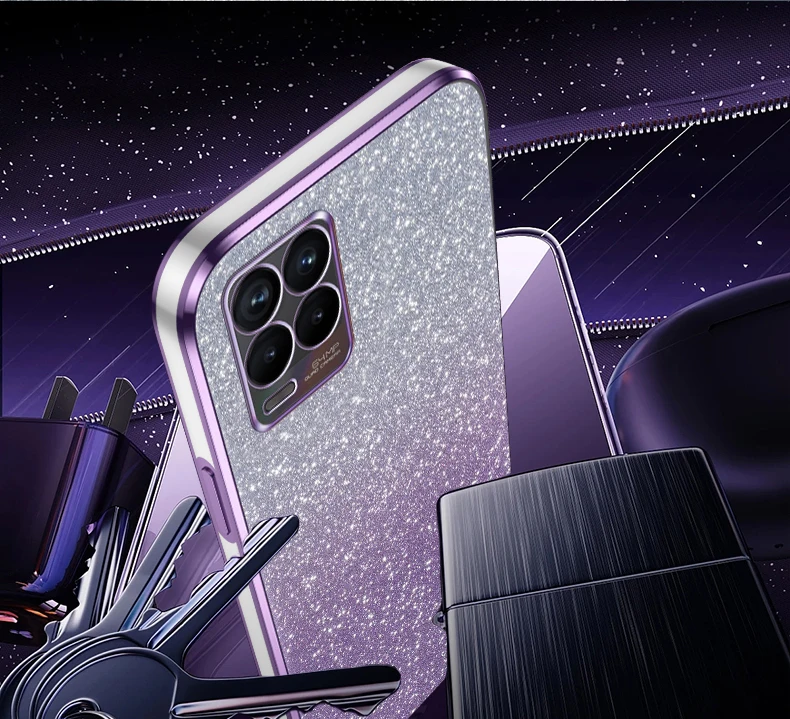 حافظة لينة من البولي يوريثان لهواتف OPPO Realme 8 ، 4G ، ترف ، بالكهرباء ، بريق ، غطاء خلفي شفاف ، Realme 8 Pro