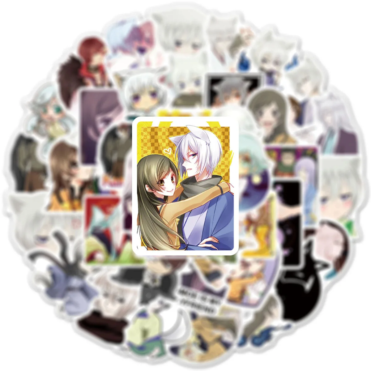 50Pcs Momozono Nanami Kamisama 러브 키스 스티커 Tomoe 애니메이션 스티커 가방 노트북 자전거 노트북 미학 데칼 장식