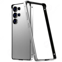 Premium Hybrid Silicone Aluminum Metal Case with Heat Dissipation and Lightweight Bumper Design - Galaxy S26 Ultra (Silver )