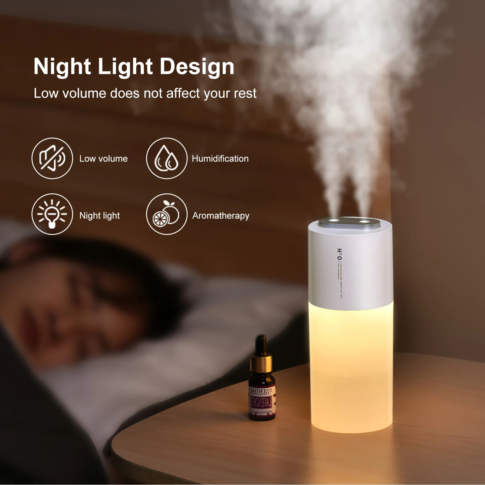 Car Air Humidifier Double Spray Port Big Mist Air Diffuser LED Light for Auto Armo Home Office Accessories Cool Mist Maker