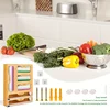 Kitchen Storage Shelf Plastic Wrap Dispenser With Cutter Bamboo Ziplock Bag Organizer And Foil And Plastic Wrap Organizer 3