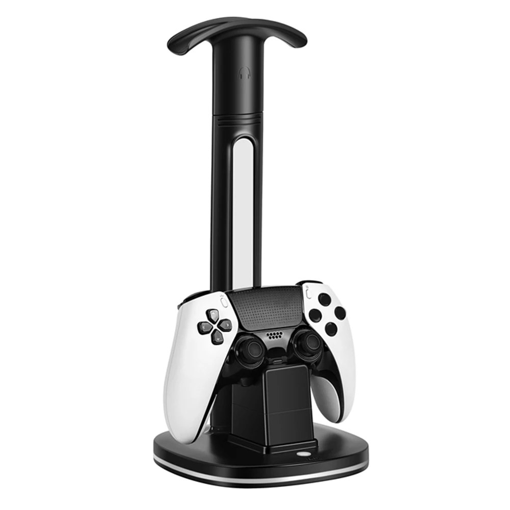 Station de charge PS5 avec support Casque, porte téléphone et lumière RGB