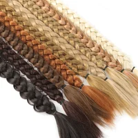 Extensions capillaires synthétiques tressées longues de 24 pouces pour femmes, accessoires capillaires en Fiber de haute température 5