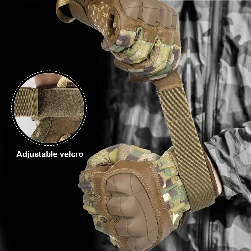 Touch Screen PU Leather Tactical Outdoor Sport Gloves