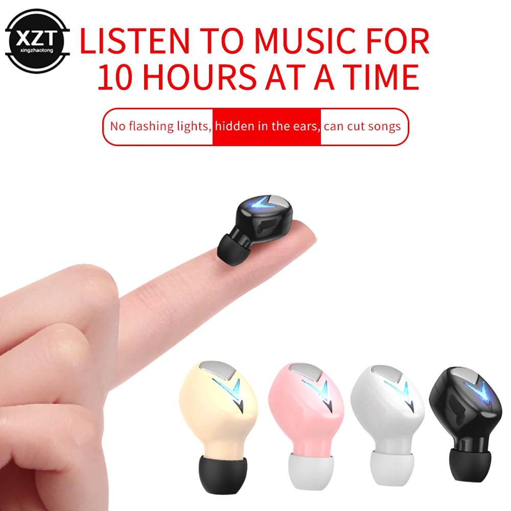 Mini Invisible Bluetooth-compatible 5.0 Headphone Wireless Sports Earphone Handsfree Single Headset Microphone For Smartphone 5
