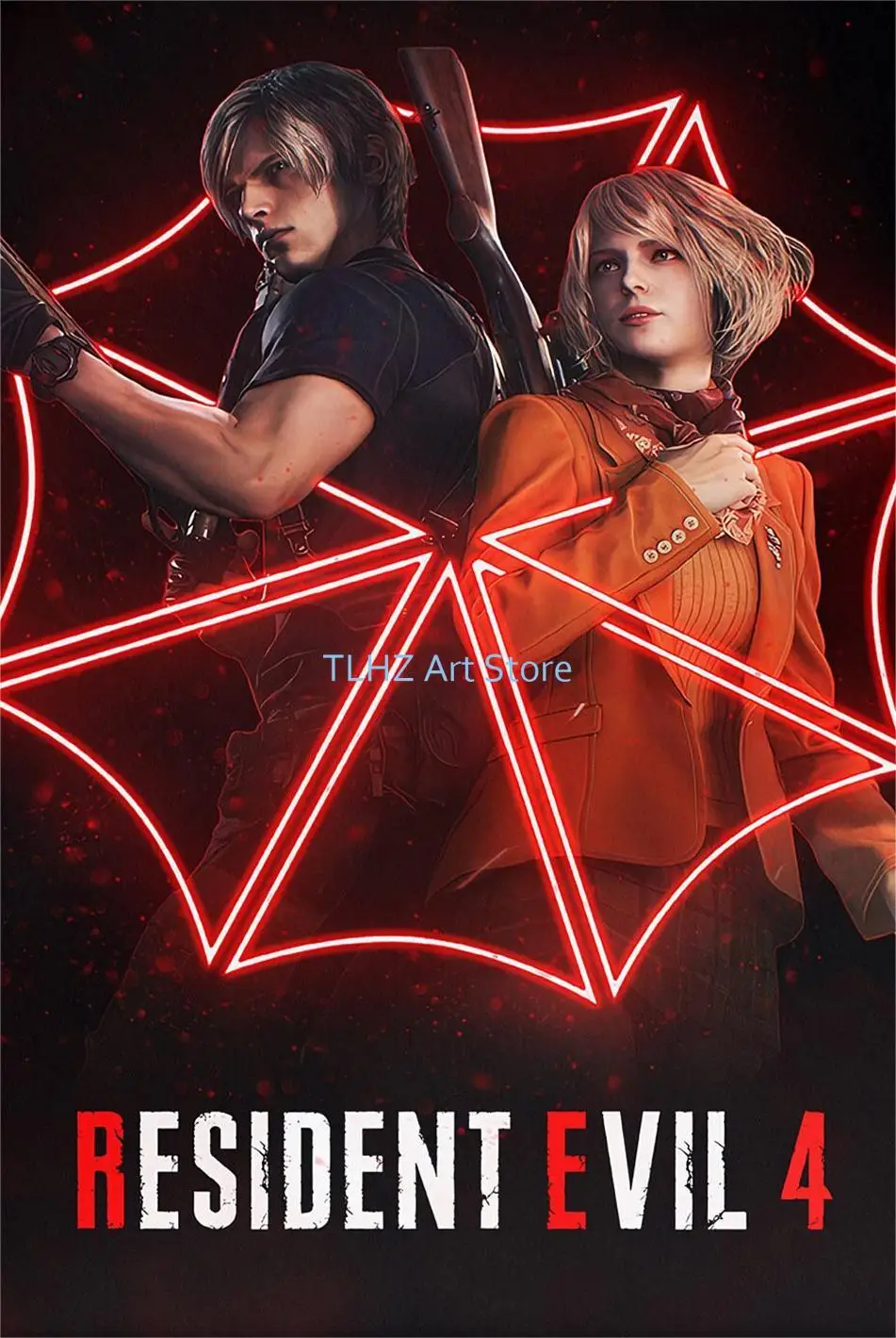 thumbnail image 1 of Retro Hot Video Game R-Resident Leon Kennedy Evil Posters and Prints Canvas Printing Wall Art Picture for Living Room Decor Gift, 1 of 5