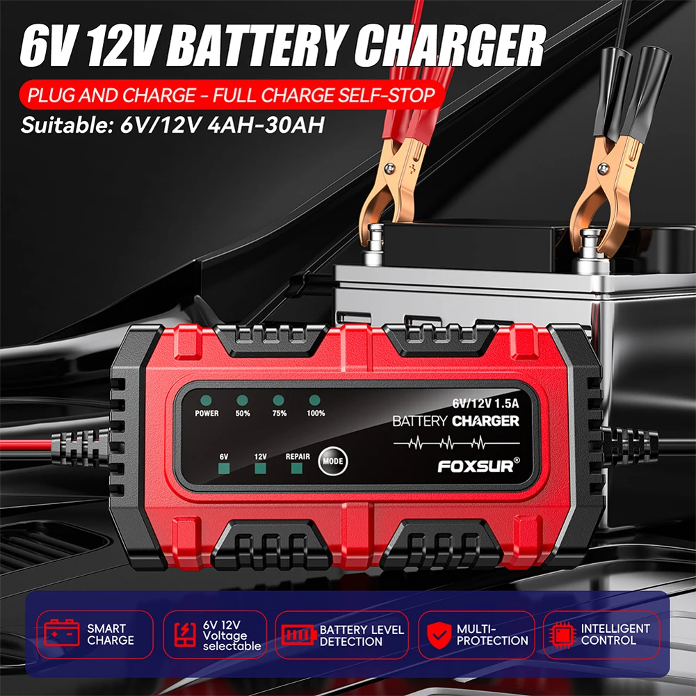 Universal Smart Charger for Lead-Acid, AGM, and GEL Batteries