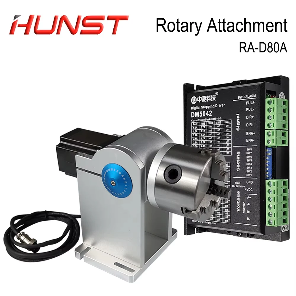 HUNST 로터리 어태치먼트 직경 80mm 장치 고정 장치 그리퍼 레이저 마킹 부품 기계용 3개의 척 로터리 작업대
