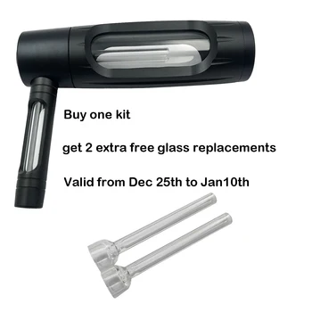 ท่อสูบบุหรี่แบบพกพาขนาดเล็ก 6 นิ้ว ทำจากโลหะอะลูมิเนียมและแก้ว พร้อมฟิลเตอร์ (จัดส่งภายใน 24 ชั่วโมง) 2