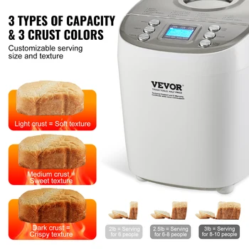 SucceBuy 15-in-1 Automatic Bread Maker with Nonstick Ceramic Pan (2/3 LB) 3