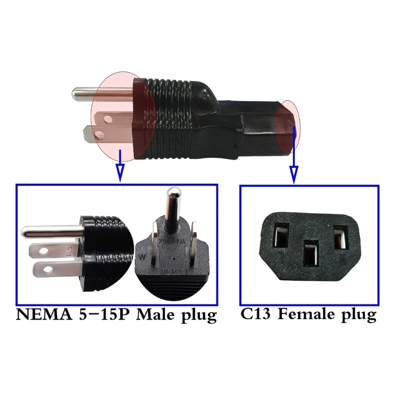 Stekkerconverters 16A/110-250V Hoge Stekkeradapters 3Prong Stekker naar 5-15P Stekker Dropship