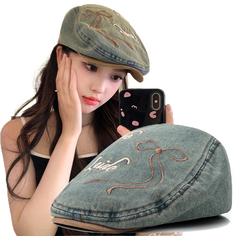 帽子 trophy clothing denim newsboy cap Qunson Mens Denim Cotton Newsboy Cap Ivy Gatsby Driving