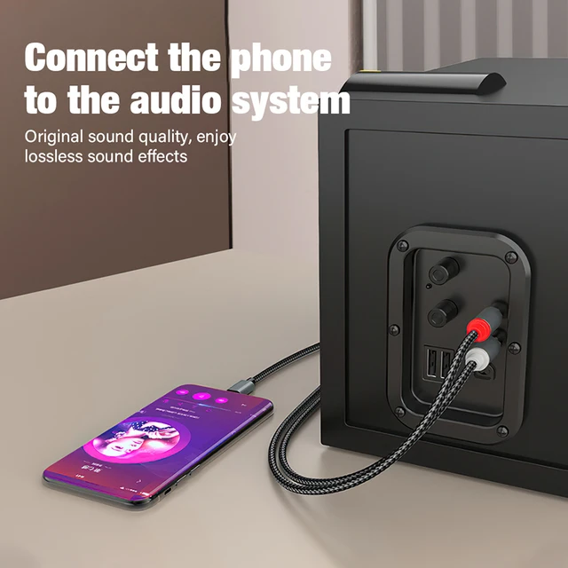 USB Type C to Dual RCA Y Splitter Cable For iPhone 15 Samsung - Main Image