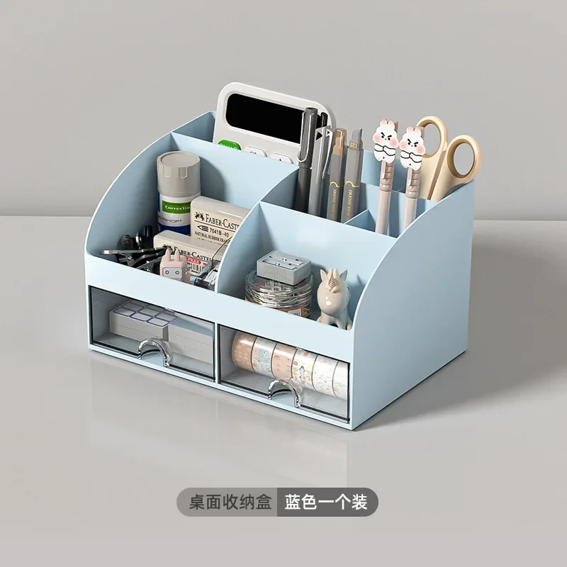 Transparent Desk Organizer with Multi-Drawer Storage