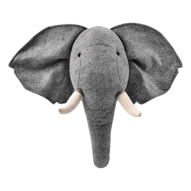 

Elephant 3D Animal Head Wall Mount Children Stuffed Toys Kids Room Wall Home Decoration Accessories Birthday Gifts