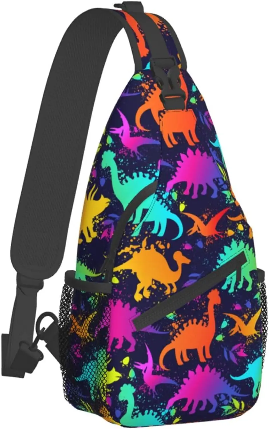

Неоновые забавные динозавры унисекс, уникальная нагрудная сумка, сумка для спортзала, модный рюкзак-слинг на плечо, уличный спортивный неоновый рюкзак для повседневного использования