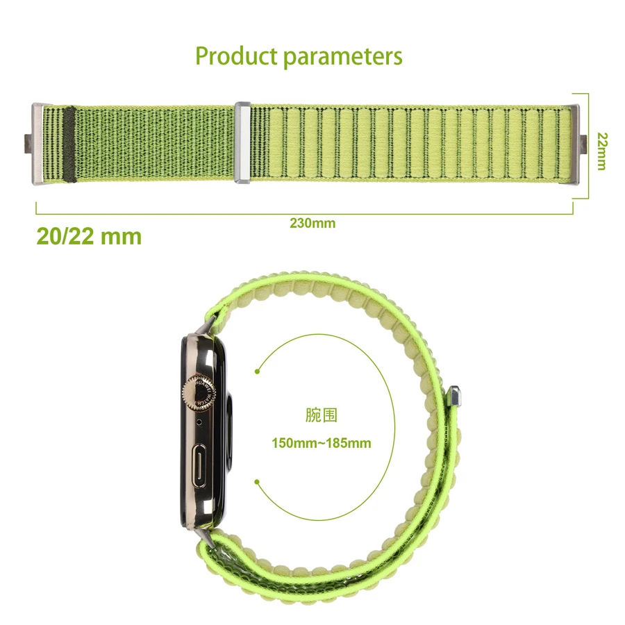 Adjustable Nylon Loop Sport Band - Premium Replacement Strap in Various Colors