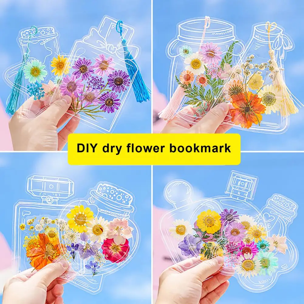 Bookmarks Stationery Supplies Floral Painting Bookmark Retro Flower Bookmark 20Pcs Dried Flower Bookmarks DIY Decorations