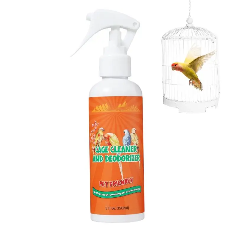 

Очиститель птичьей клетки, спрей, восхитительный очиститель и дезодоратор для птичьей клетки-просто спрей/протирайте-безопасно и легко удаляет птичьи грязь