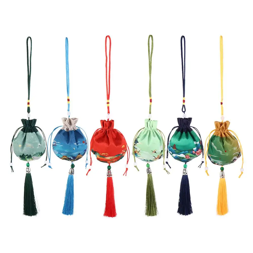 

Hanging Decoration Drawstring Necklaces Case Tassel Cloth Chinese Style Storage Bag Empty Sachet Purse Pouch Women Jewelry Bag