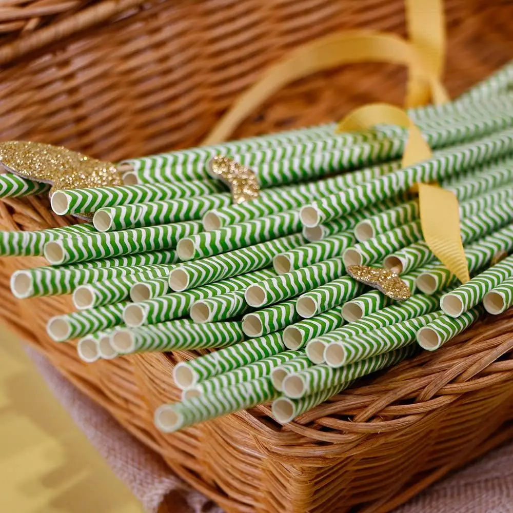 [5000pcs] Green Paper Straws for Drinking Green Disposable Straws Disposable for Decorations and Party Supplies