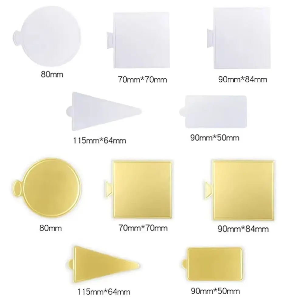 100Pcs Pastries Display Tray Dessert Board Base Decorative Tools Disposable Mousse Mat Paper Coaster Silver Cake Cardboard