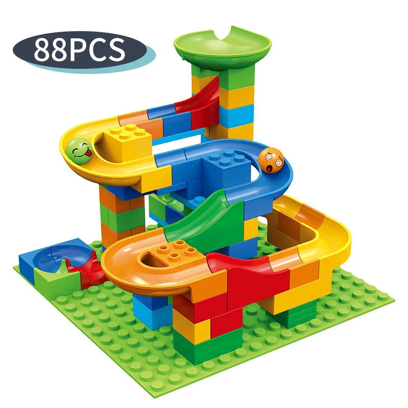 

Baibai large particle slide park building block assembly DIY building block ball model children's building block track toys