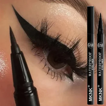 1/2 matite per eyeliner nere, a prova di sbavature, impermeabili, a lunga durata e adatte ai principianti, trucco occhi punk liscio e altamente pigmentato