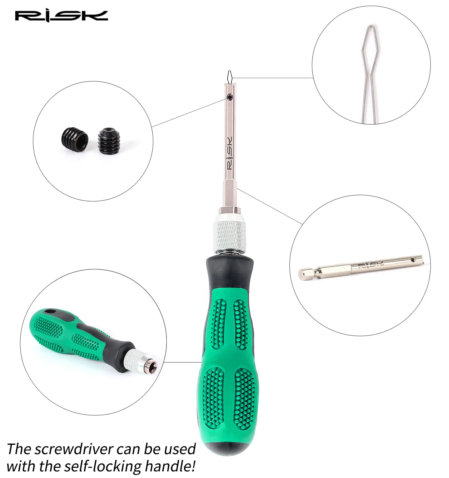 Description Picture 6 of itemRISK Bicycle Rim Spoke Screwdriver Tool Bike Spoke Cap Mounting Driver Removal Insertion Tools Cycling Repair Tool RL236