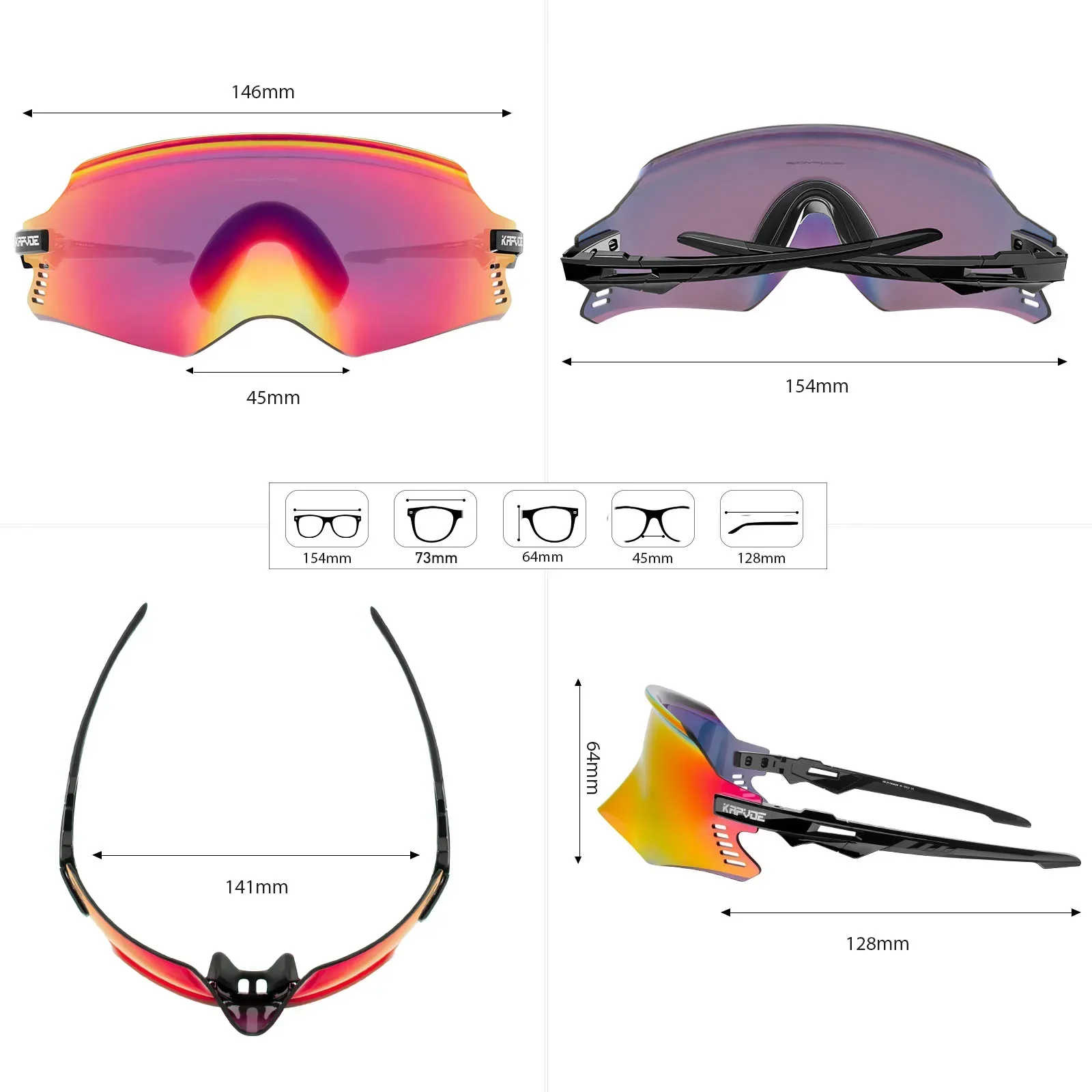 Kapvoe Photochromic Cycling Sunglasses Sports Bike Mountain Bicycle Glasses Riding Goggle Sports Eyewear for Man Women Glasses