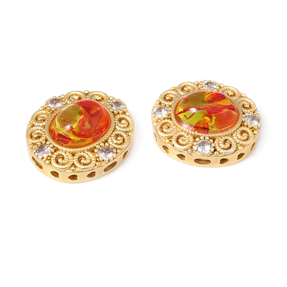 Pulseras de Cuentas Nepalesas Vintage Estilo 5PCS Brasso Dorado Mate Accesorios DIY para Hacer Joyería - details 15