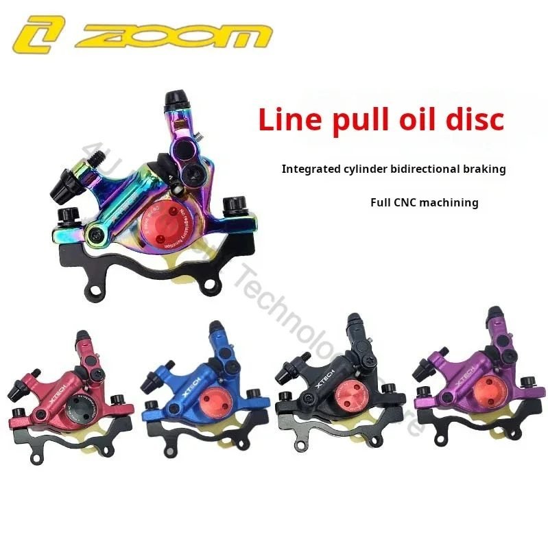 ZOOM HB100 Mountain Bike Line Pulling Hydraulic Disc BrakeCalipers Oil Press Brake MTB Bicycle Electric Scooter Brake Set 160mm