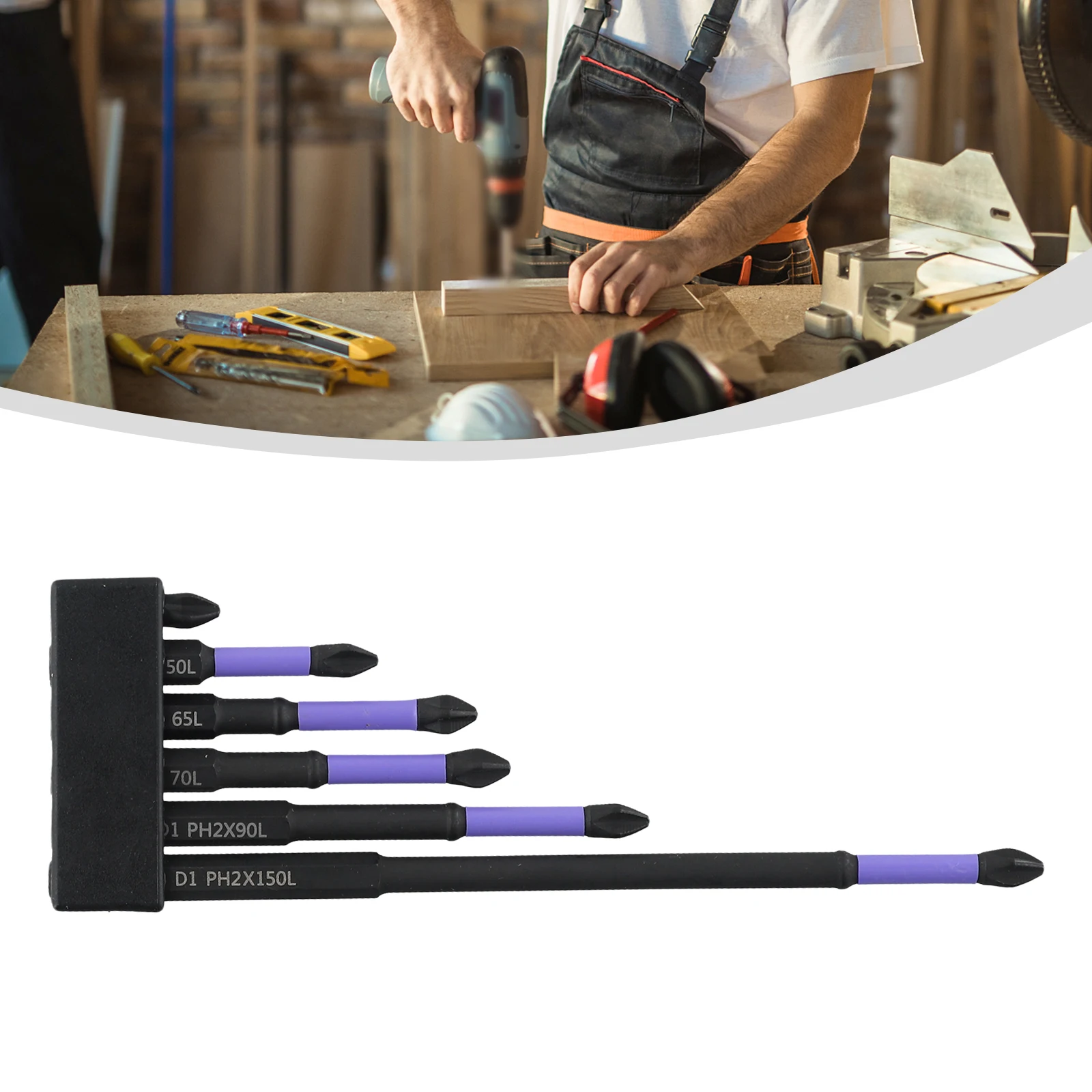 

6pcs PH2 Magnetic Batch Head Cross Screwdriver With Non Slip Handle For Impact Drill Hand Electric Screwdrivers Alloy Steel