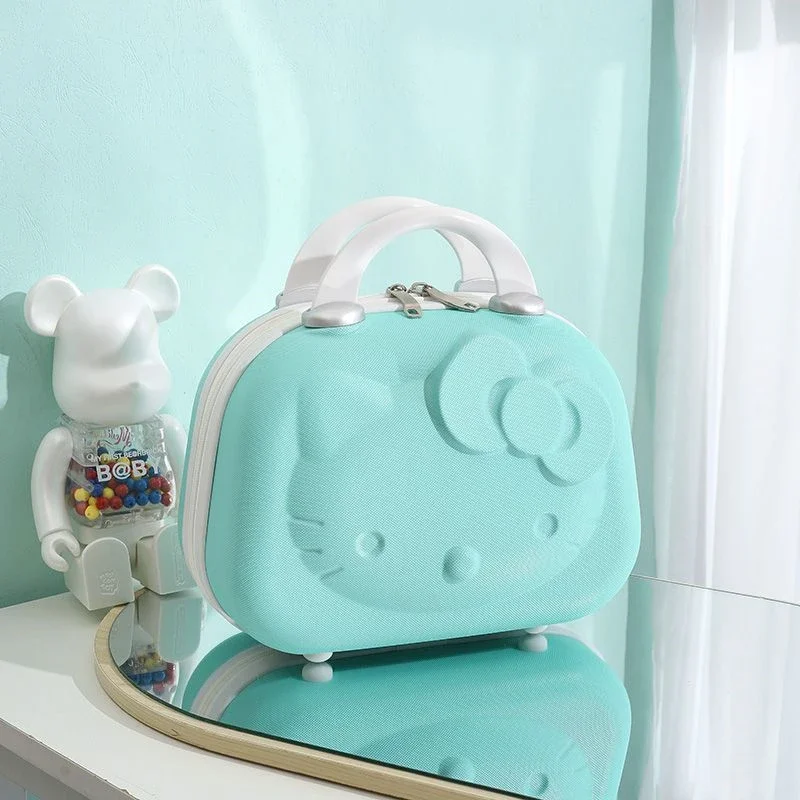 Kawaii sanrio ahoj kočička kosmetický pouzdro kreslený roztomilá vodotěsný toaletní potřeby krása kufr 3D živočich lehoučké děvče cestovní brašna