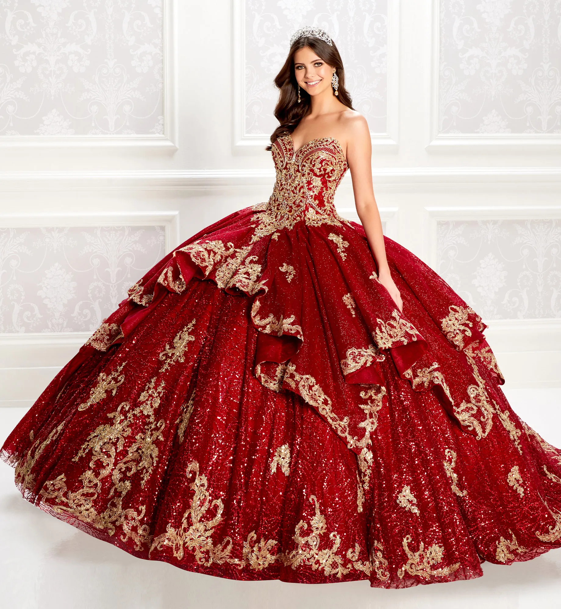 

Burgundy Charro Quinceanera Dresses Ball Gown Sweetheart Tulle Appliques Beaded Puffy Mexican Sweet 16 Dresses 15 Anos