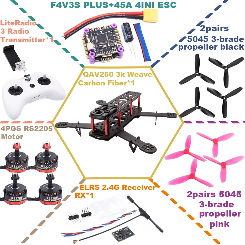 Kit FPV PDB M8N GPS + Flight Controller F4V3S pour Drone RC