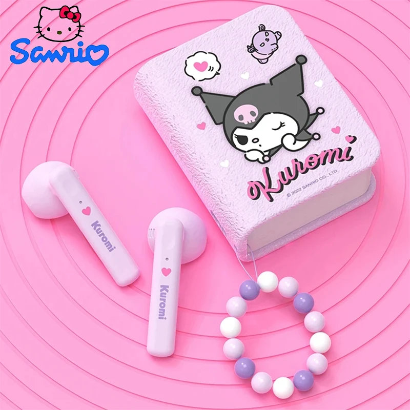 

Kawaii Sanrio Bluetooth наушники Cinnamoroll настоящая беспроводная гарнитура Kuromi наушники музыкальные Игровые наушники Спортивное шумоподавление