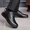 Handmade Leisure Men Shoes New Trendy Minimalist Work Shoes With Lace Up Middle-Aged Dad Formal Casual Business Leather Shoes 2