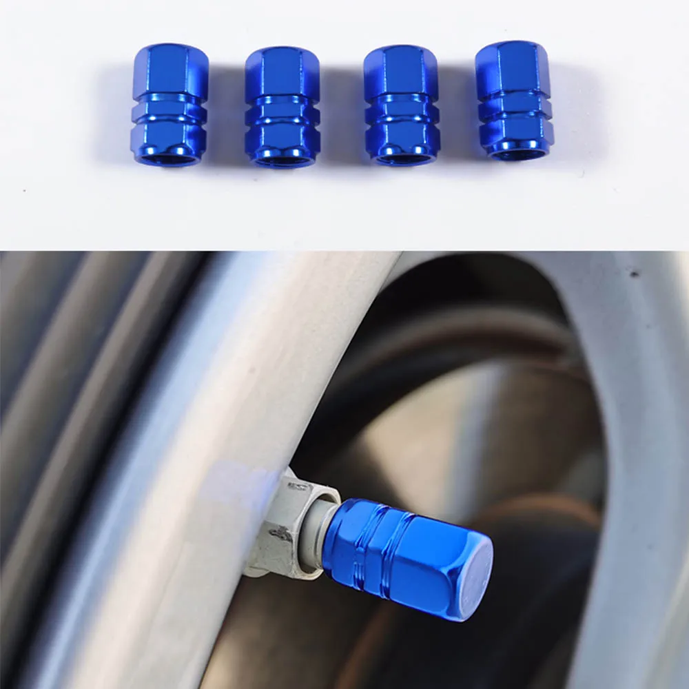 Aluminum Car Wheel Tires Valves Tyre Stem Air valve Caps Airtight Cover for Automobiles Motorcycles Car Accessories Tool 4PCS