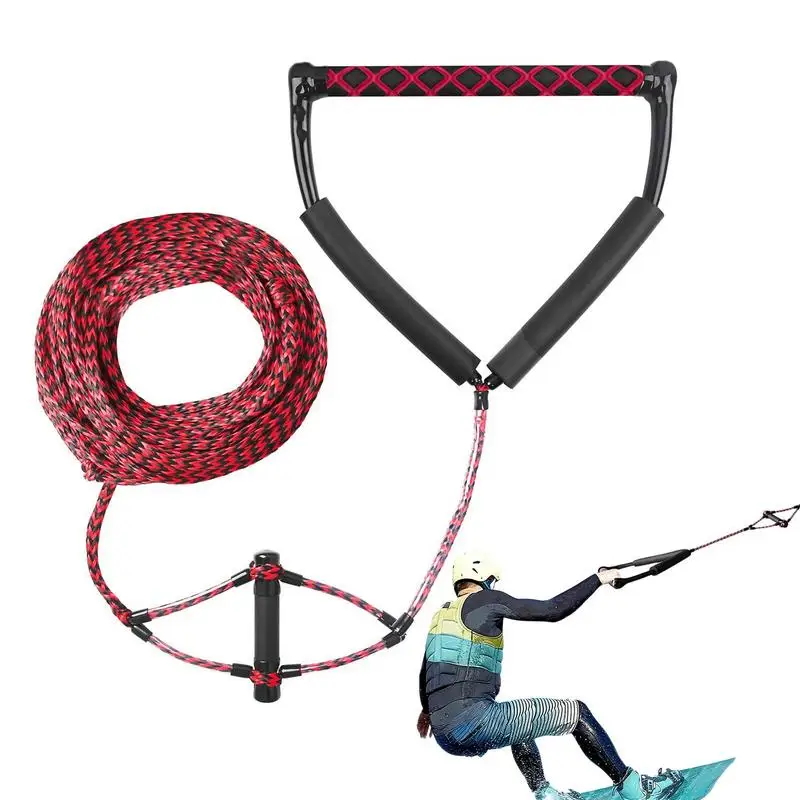 

Water Ski Rope With Handle Wakeboard Rope Water Ski Rope Waterboard Rope Handle Keep Floating And Long Lasting 4 Section Tow