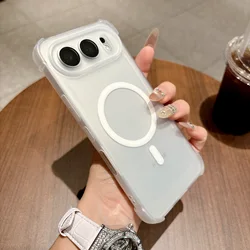 Frosted Clear Four - Corners Magnetic Phone Case - Ultra Soft Cover for Huawei Mate 70 Air (White)