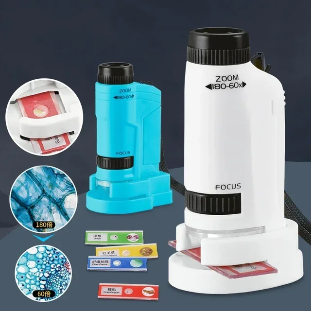 Handheld Microscope Kit Lab LED Light