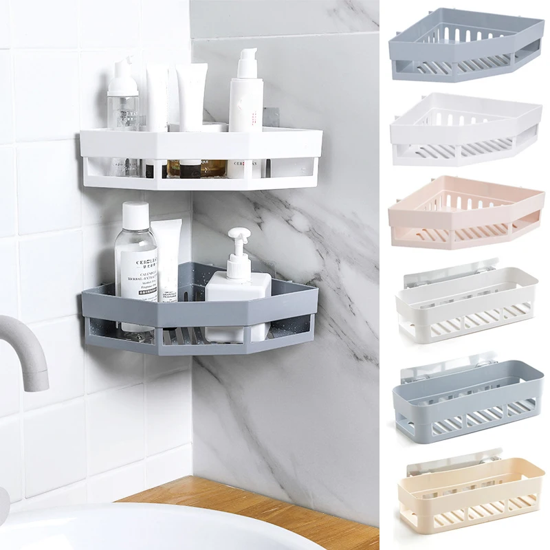 Suction Corner Rack Shelf Organizer Caddy Storage Bathroom Shower Wall Basket US 
